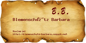 Blemenschütz Barbara névjegykártya